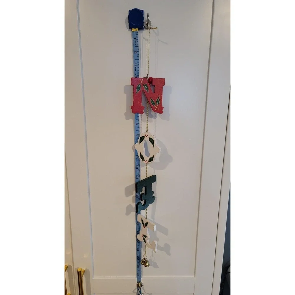 Vintage‎ Noel Wood Hand-Painted Christmas Wall Hanging Holiday